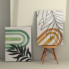 Wallity Conjunto de 2 Lienzos Decorativos Multicolor 50 x 70 cm